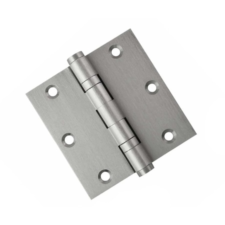 Embassy 3-1/2 x 3-1/2 Solid Brass Ball Bearing Hinge, Satin Nickel Finish with Flat Tips 3535BBUS15F-1